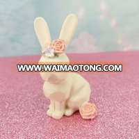 Cute geometric polyresin sculpture home decoration small animal statues resin rabbit