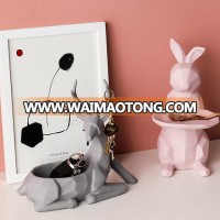 Custom design high quality home decoration accessories ceramic  modern  handmade abstract animal sculpture for table stage