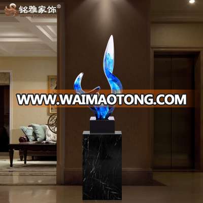 Custom resin blue color sculpture for office decoration